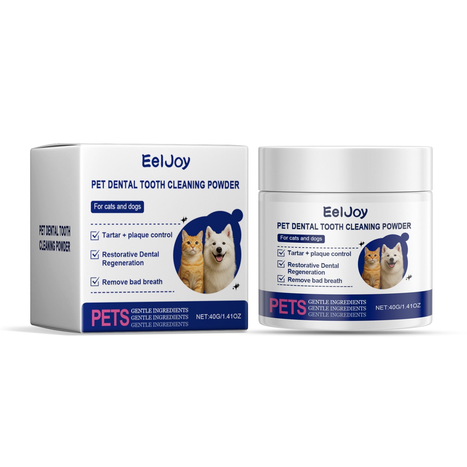 Poudre de nettoyage des dents des animaux de compagnie
