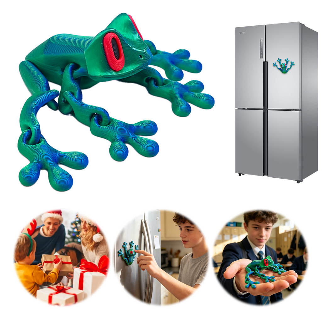 Grand aimant de réfrigérateur à grenouille imprimé 3D