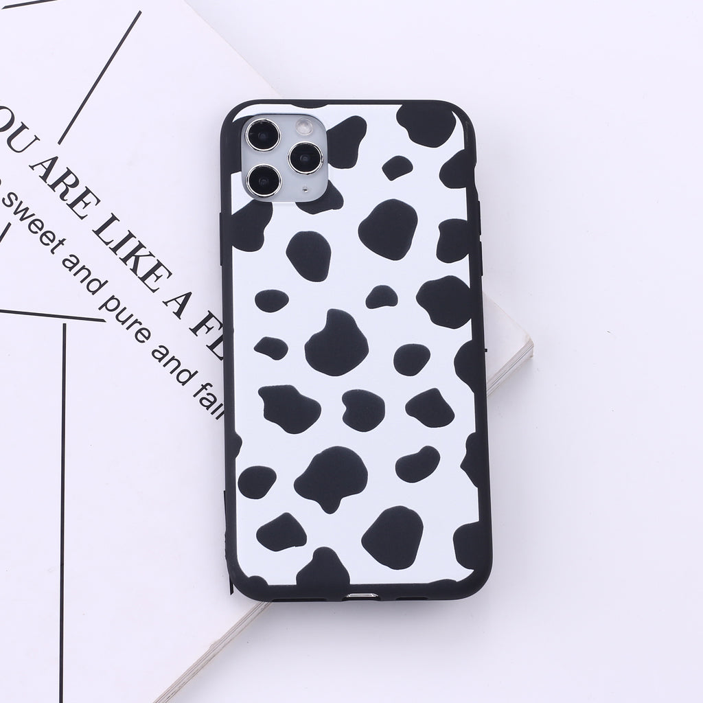 Black bordure vache taches téléphone mobile soft coquillage peinture