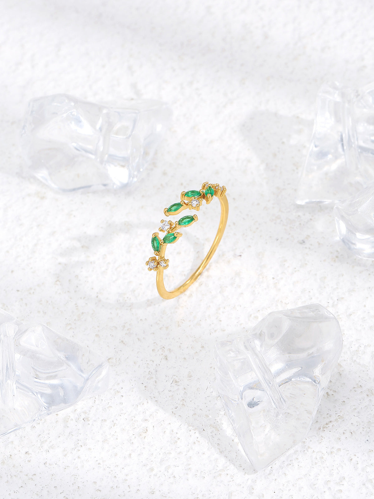 Anneaux de feuille de Zircon colorés européens et américains pour femmes