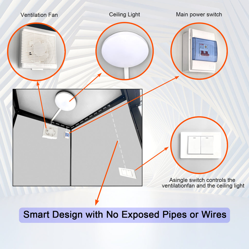 Cabine de toilette portable pour personne – Salle de bains extérieure avec lumière
