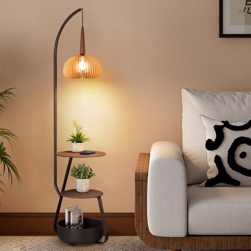 Lampadaire moderne et table de chevet avec une lumière de style Yuzu