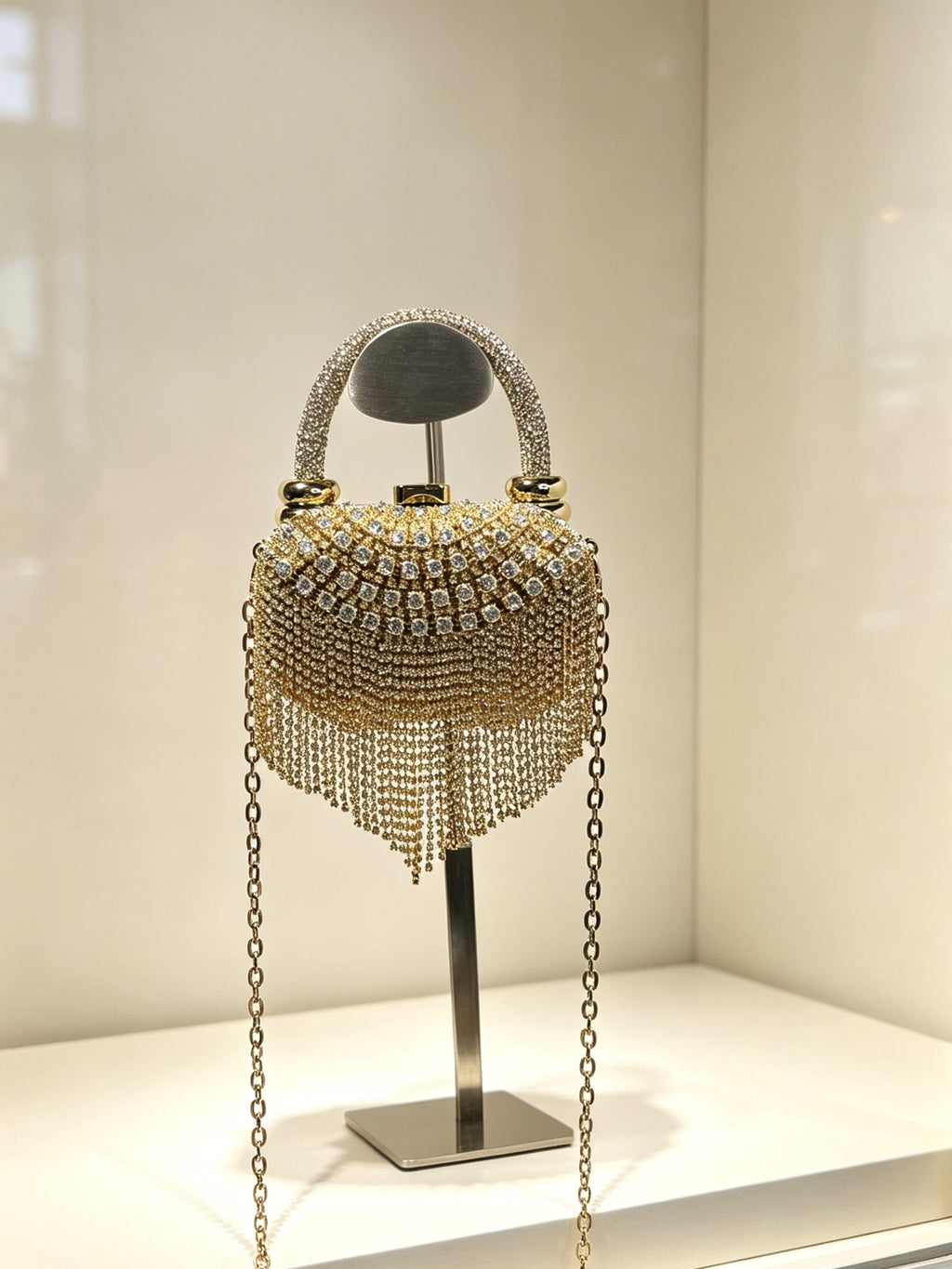 Sac à main pour épaule et sac à dos embrayé du soir Entièrement des femmes incrustées de diamants