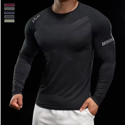 T-shirt sport polyvalent à manches longues pour hommes