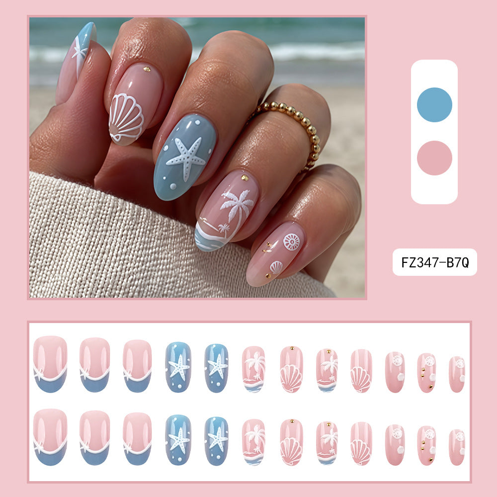 24 pièces de ongles artificiels ovales courts