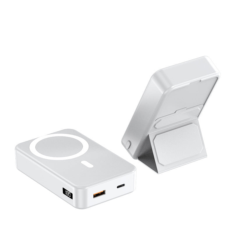 Aspiration magnétique sans fil charging trésor Grande capacité pliant Bracket Mobile Power Su