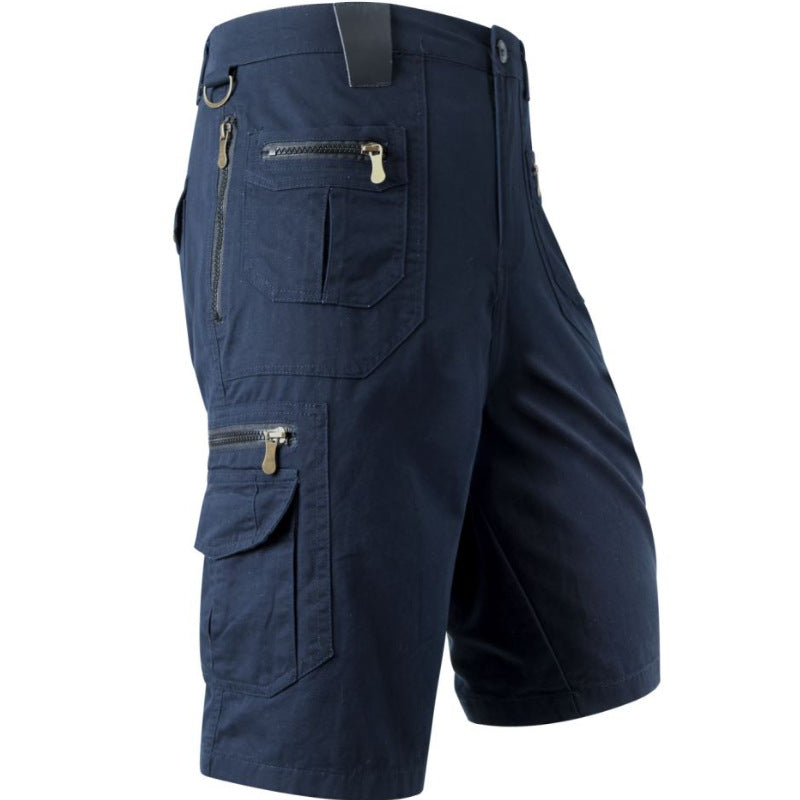 Pantalon de coton pur multi-poches d'été pour homme Solid Color Workwear Capri Pantalons pour homme Plus Si