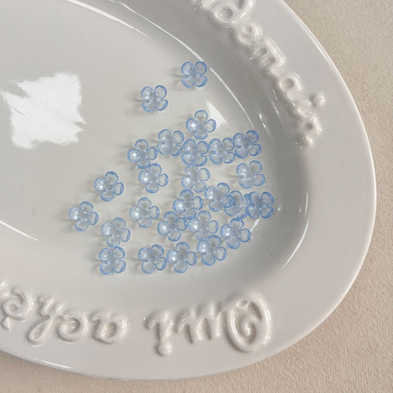 Perles de fleurs acryliques 4-Petal avec fines paillettes