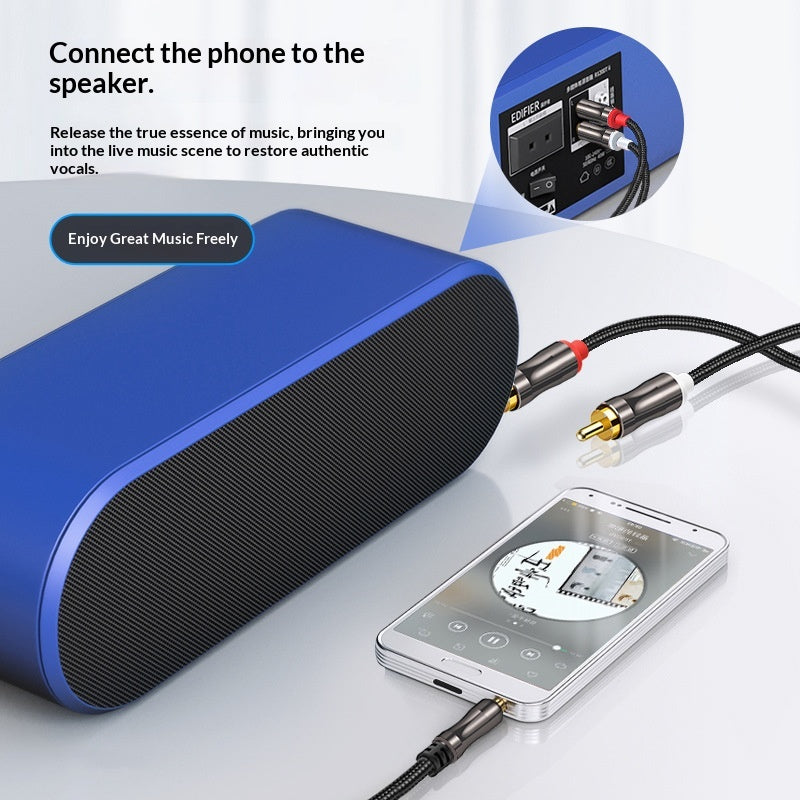 Câble audio RCA de 3,5 mm à un contre deux