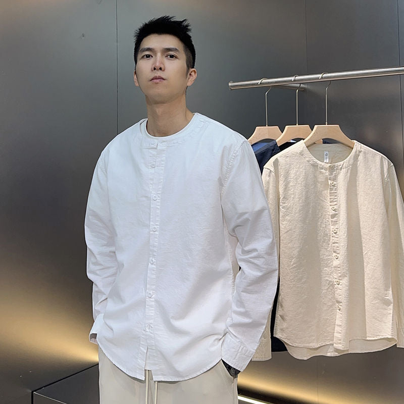 Vintage Chinese mandarin style linen shirt