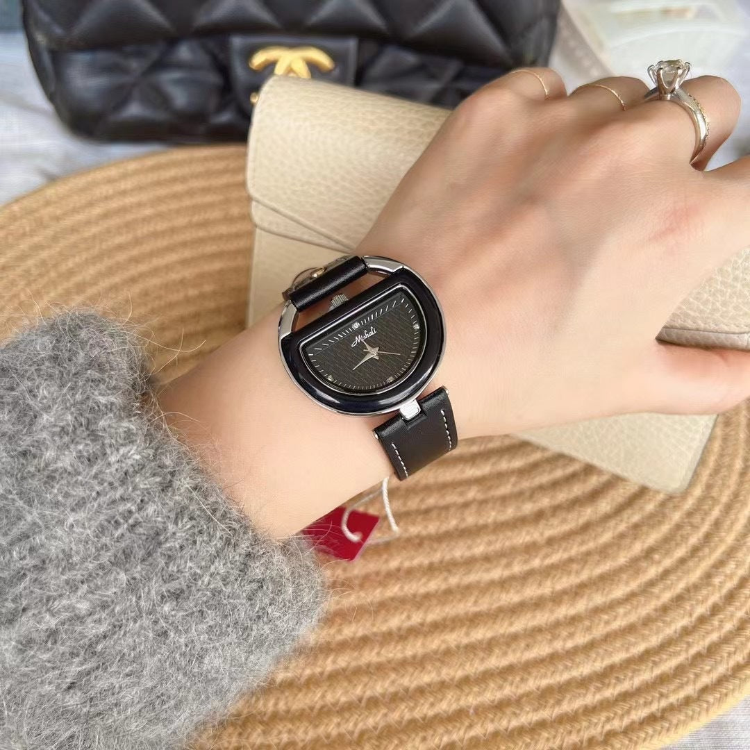Femmes Montre avec une véritable sangle en cuir simple et élégant
