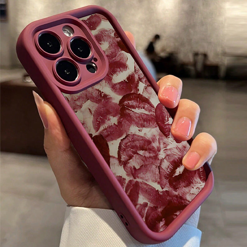 Red Lip Print Couverture de protection pour téléphone portable tout compris résistant à la chute