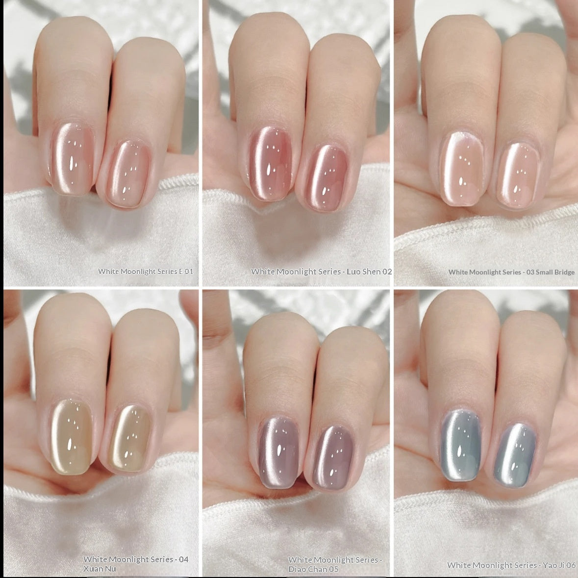White Moonlight Ceramic Cat Eye Nail Gel Polish Porcelaine White Cat Eye Gel Pour Manucures