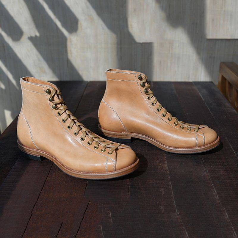 Paratrooper Bottes British-style High-top Chaussures en cuir Hommes