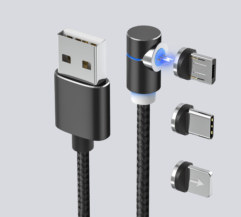 Câble magnétique LED Magnet Chargeur Câble USB & USB Type-C USB C