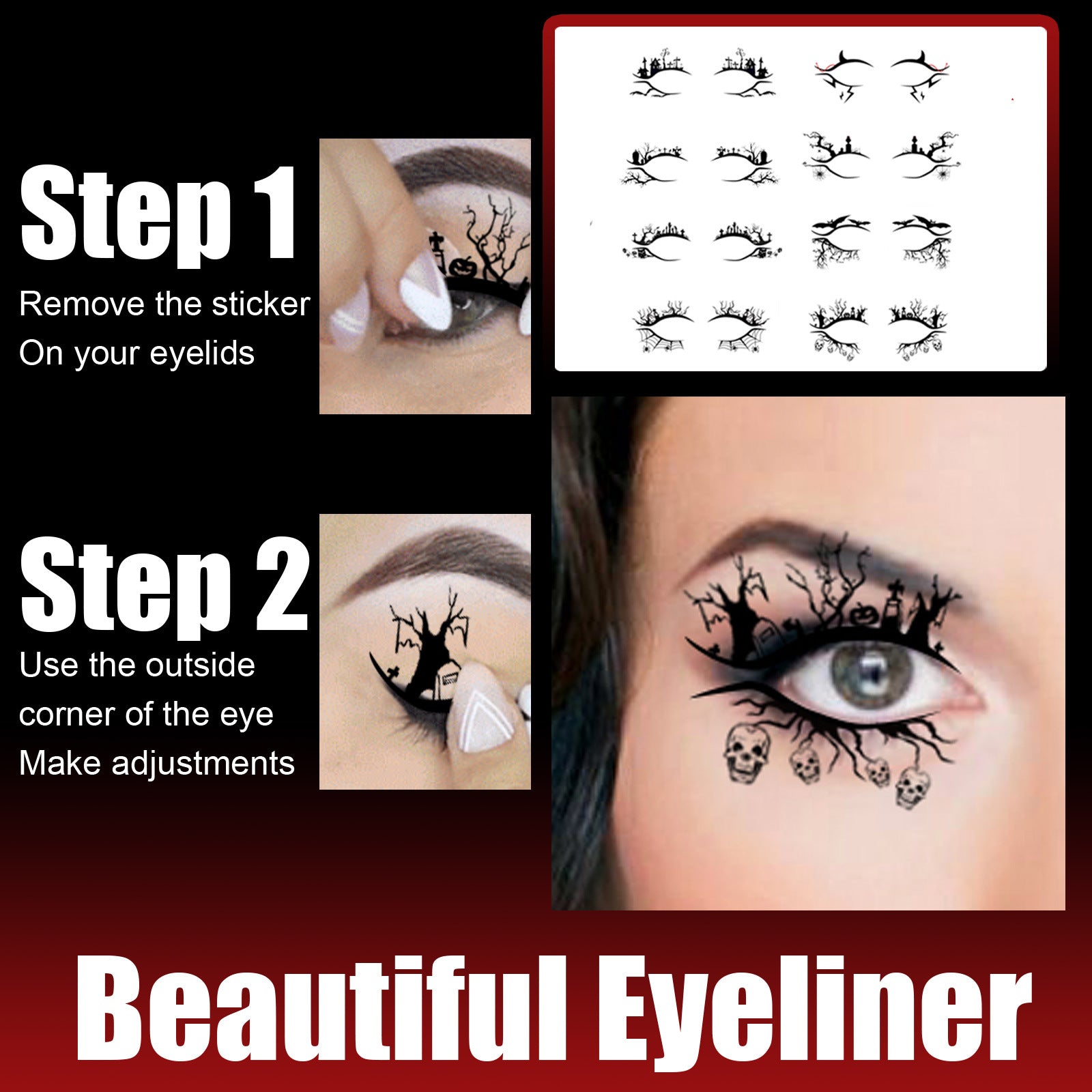 Stickers Eyeliner d'Halloween