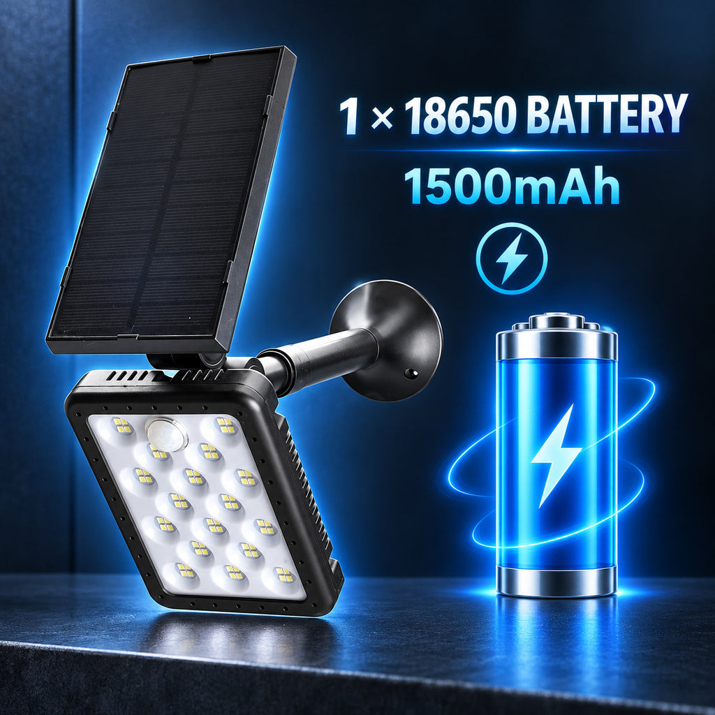 Capteur de mouvement rechargeable solaire LED lampe de travail 1500mAh pour auto W775A 1x 18650 Ba