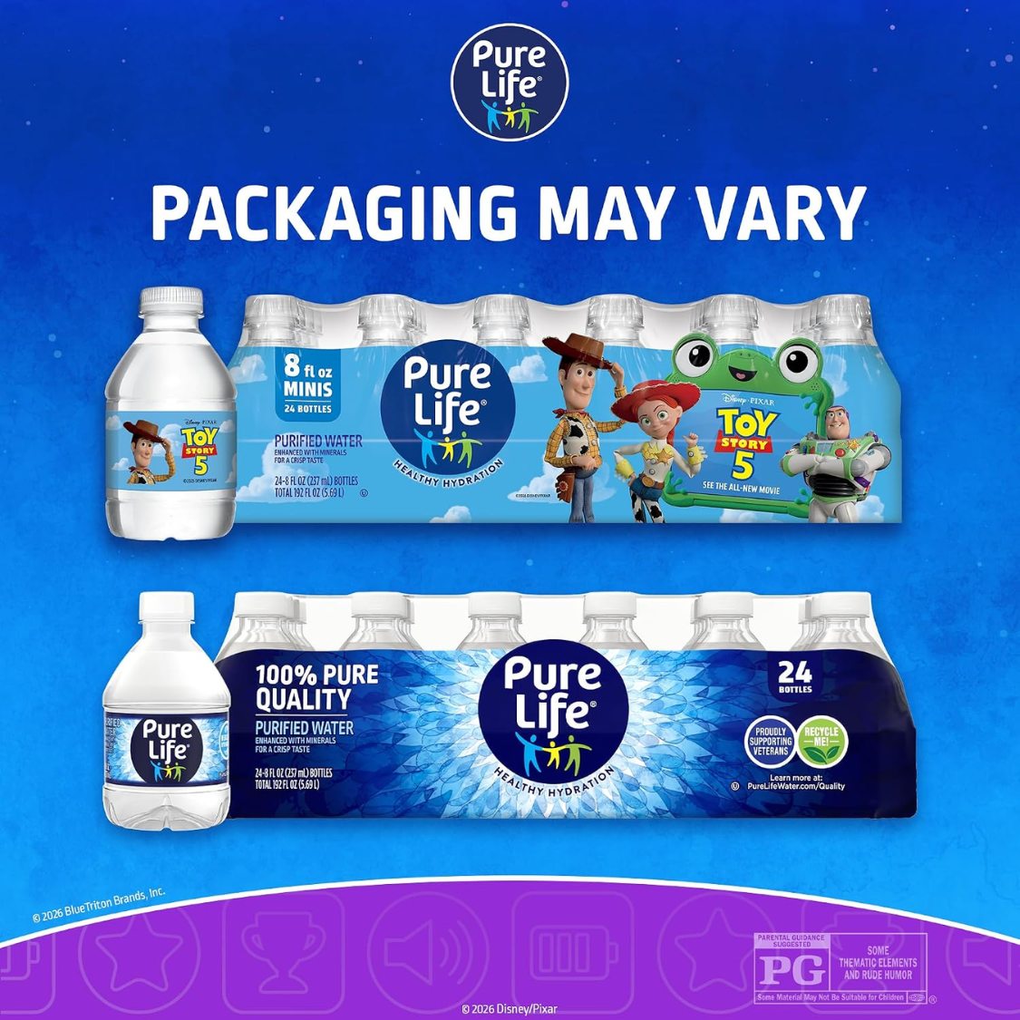 Purified bottled water