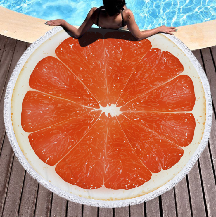 Tapis de plage rond de fruits