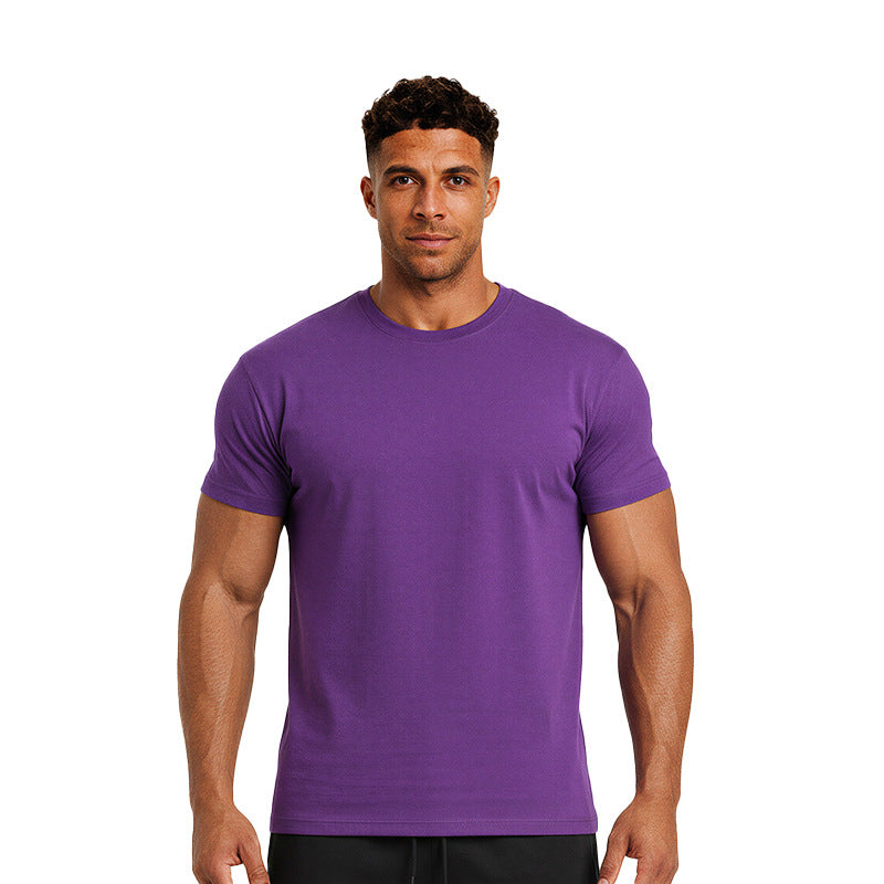 Haut de forme physique respirante à manches courtes à manches courtes pour hommes avec un collier et un Ela haut