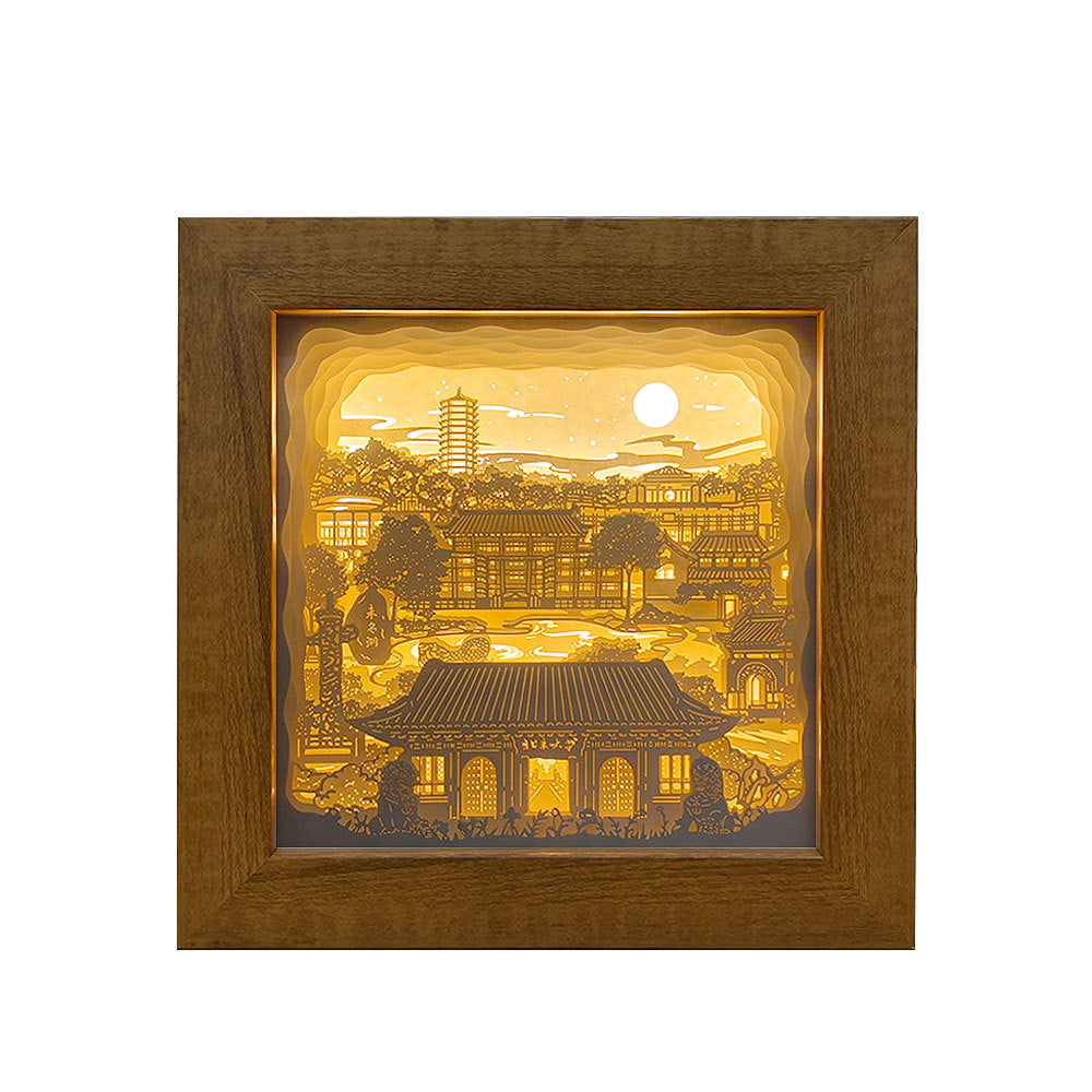 Cadeau de la saison de graduation Trois dimensions Light-and-Shade Paper-Cut Lampe Ornement de bureau