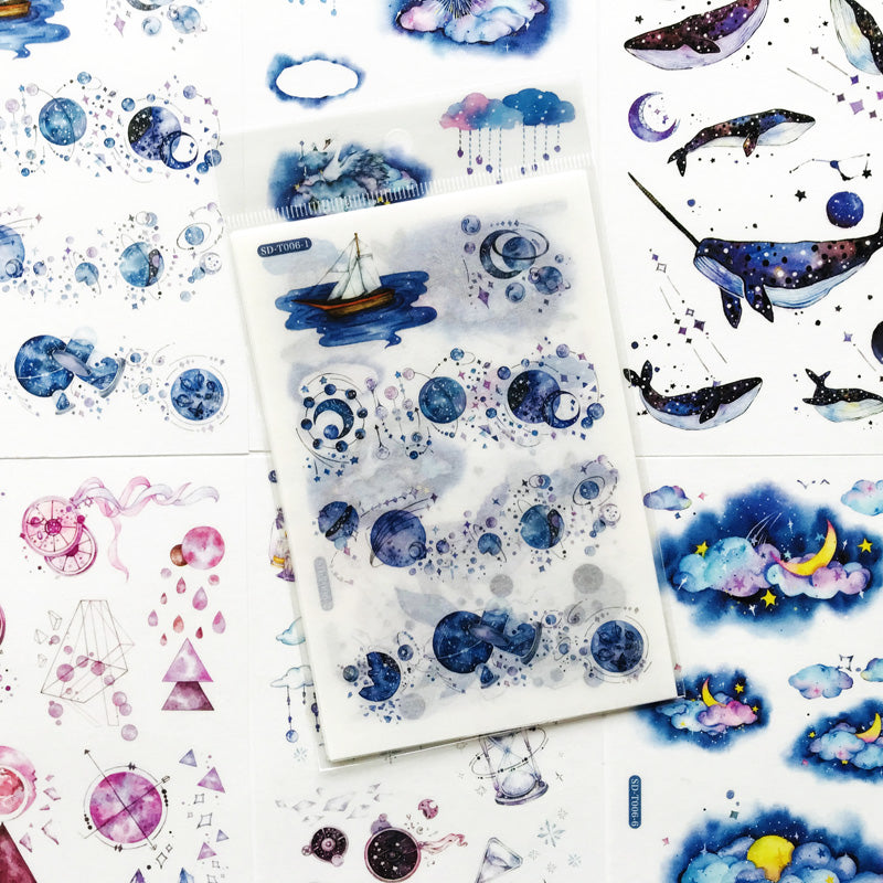 Jeu d'autocollants à la main et au papier