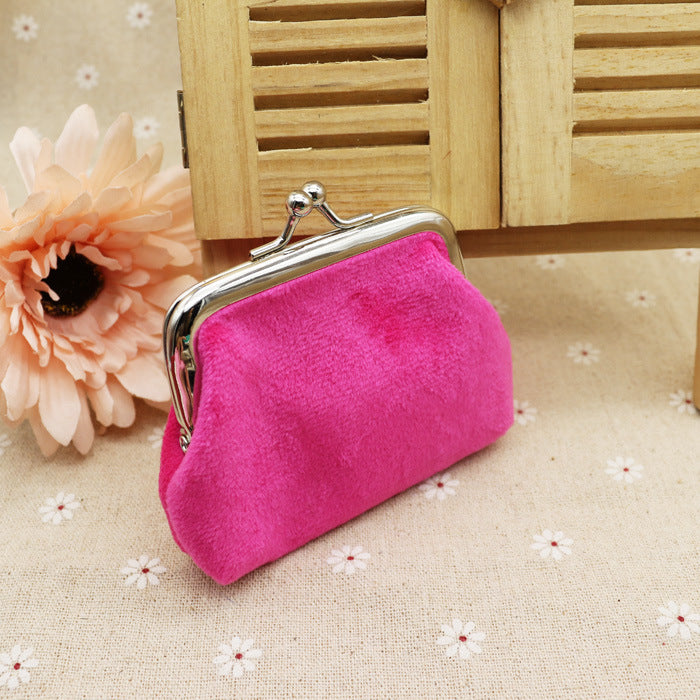 Automne hiver bonbons couleur laine zéro portefeuille étudiant tissu pièce sac enfants sma