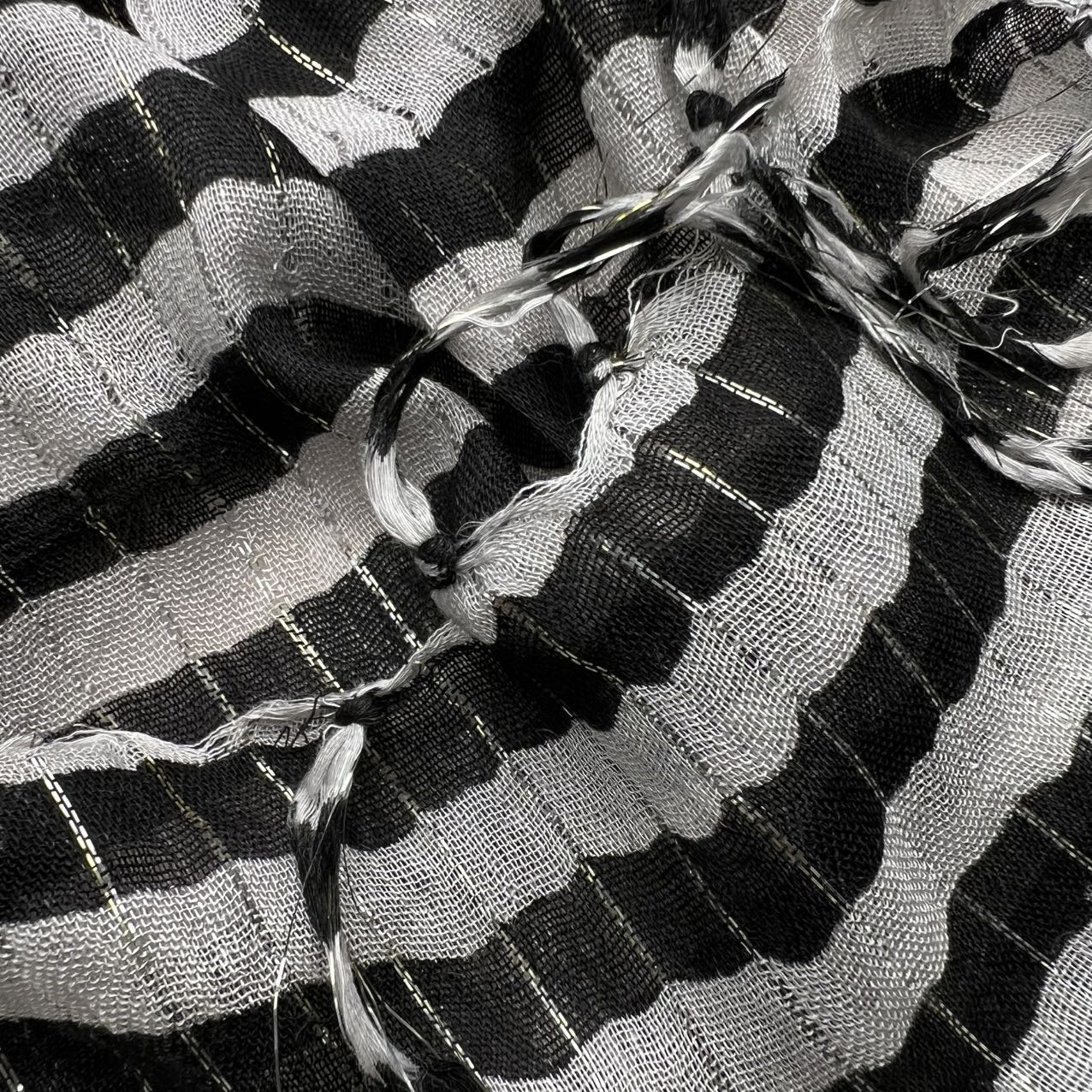Écharpe carrée blanc noir 2pcs