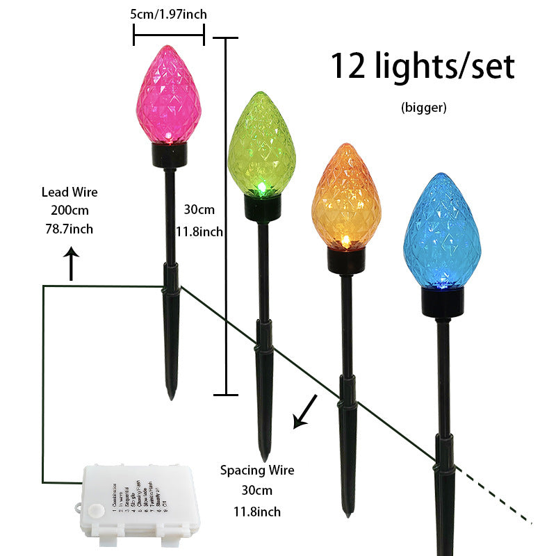 Jardin de pelouse de Noël Lampe de sol décorative Lumière fraise