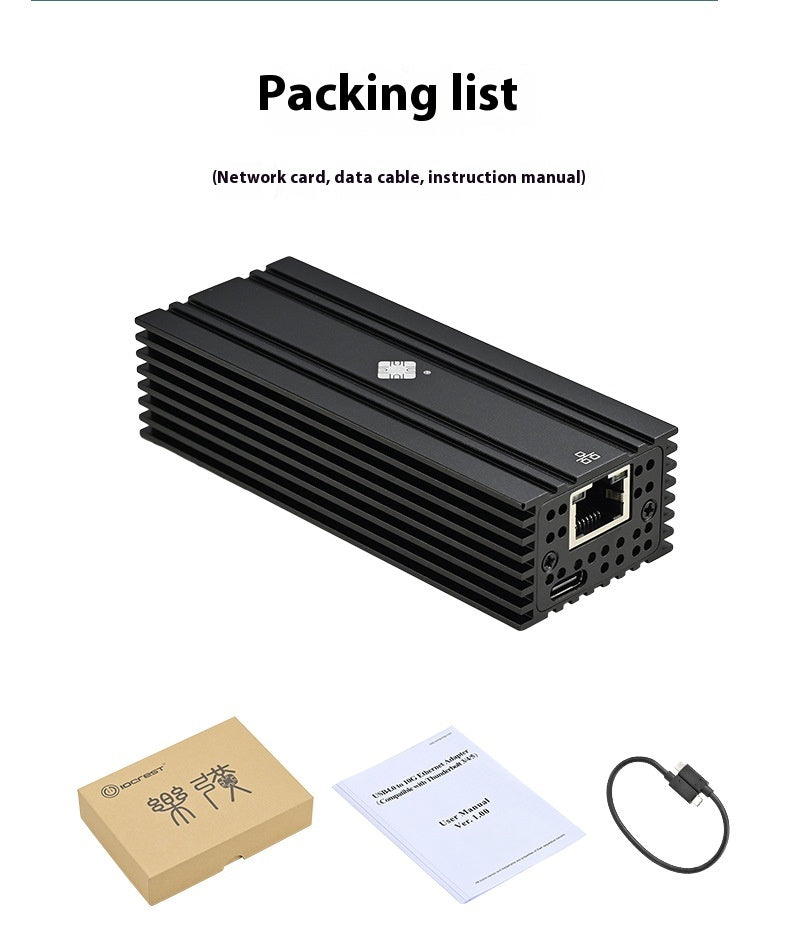 Leyu USB4 Nic 10G Compatible avec le port électrique Lightning 10 Gigabit