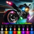 4PCS Voiture sans fil lumières LED intérieure avec télécommande lumières LED 7 couleurs pour rappel de signal