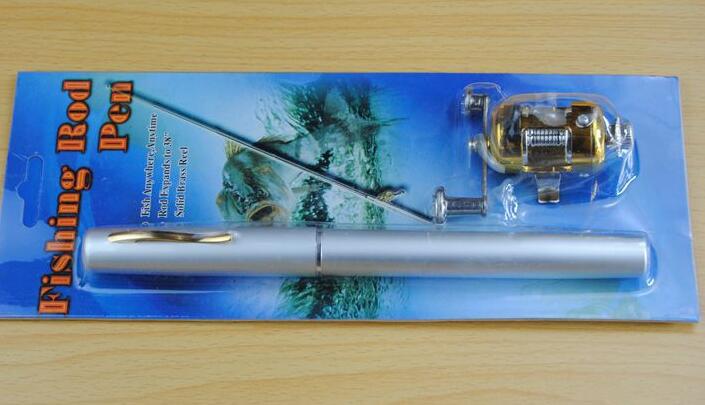Véritable mini glaçon stylo de pêche canne de pêche canne de pêche avec batterie