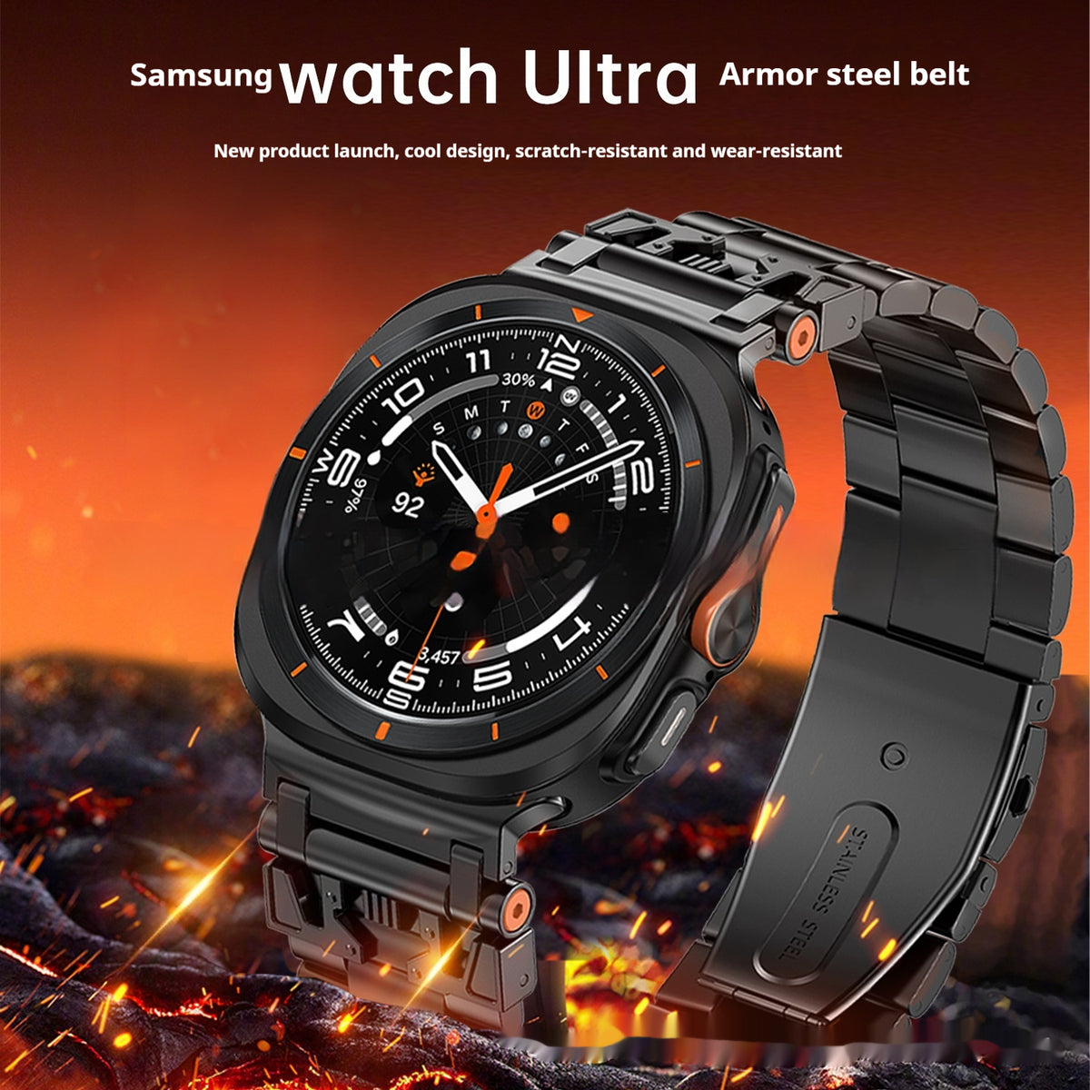 Convient pour trois bandes en acier Armor Bracelet en métal