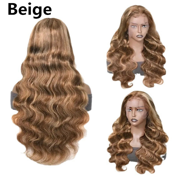 Perruque en dentelle moyenne Grande vague Long cheveux bouclés Type de perruque pleine tête