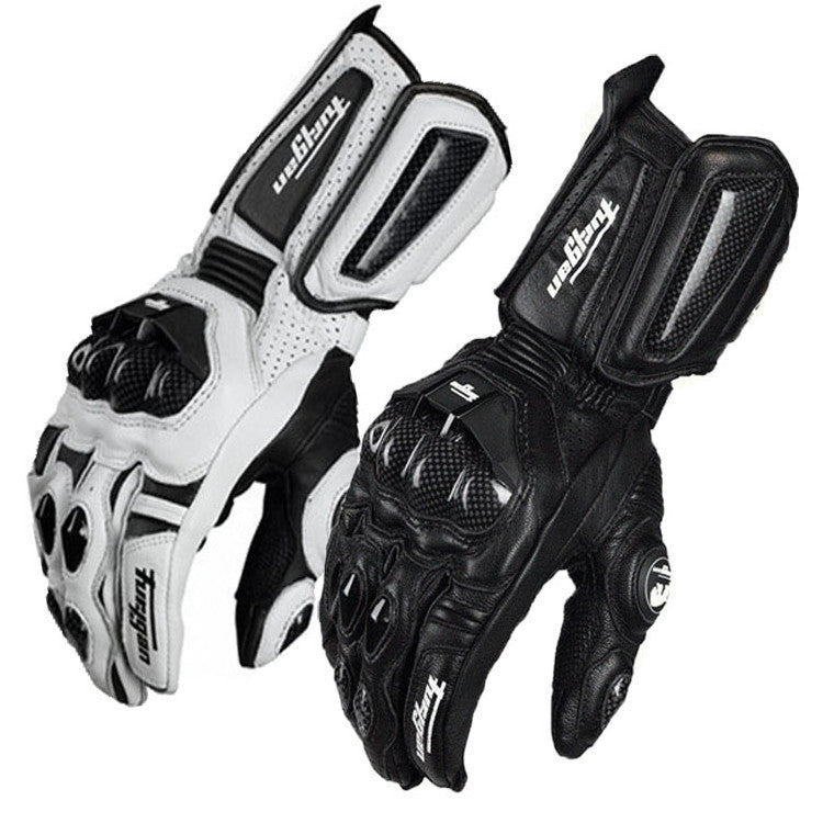 Gants de moto en carbone respirant Fibre en cuir résistant à la chute Quatre saisons