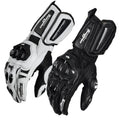 Gants de moto en carbone respirant Fibre en cuir résistant à la chute Quatre saisons