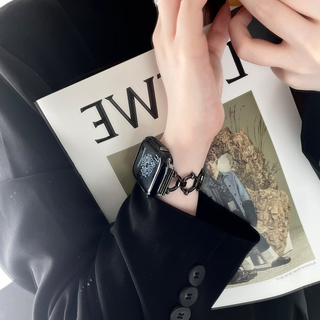 Bracelet de montre en métal anneau boucle en acier inoxydable