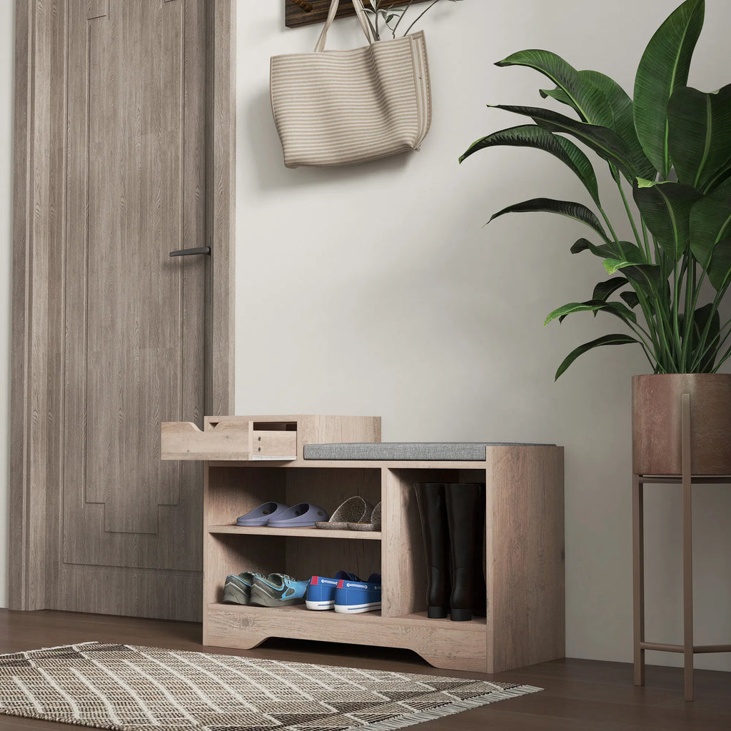 Banc de rangement des chaussures rembourrées