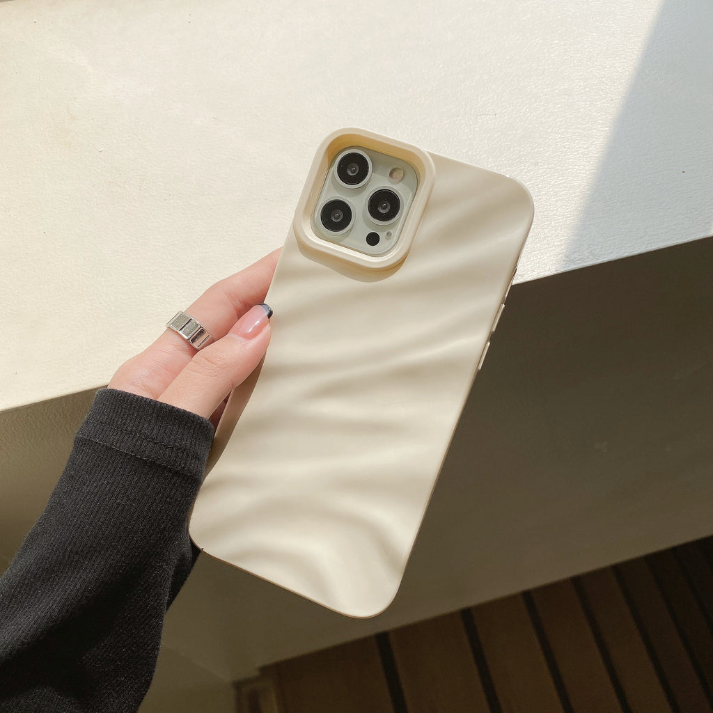 Housse de téléphone plissée de couleur solide anti-chute