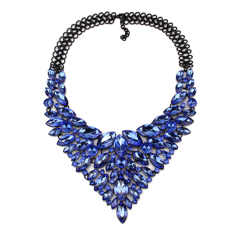 Collier en Strass en alliage Chaîne de sweater en diamant
