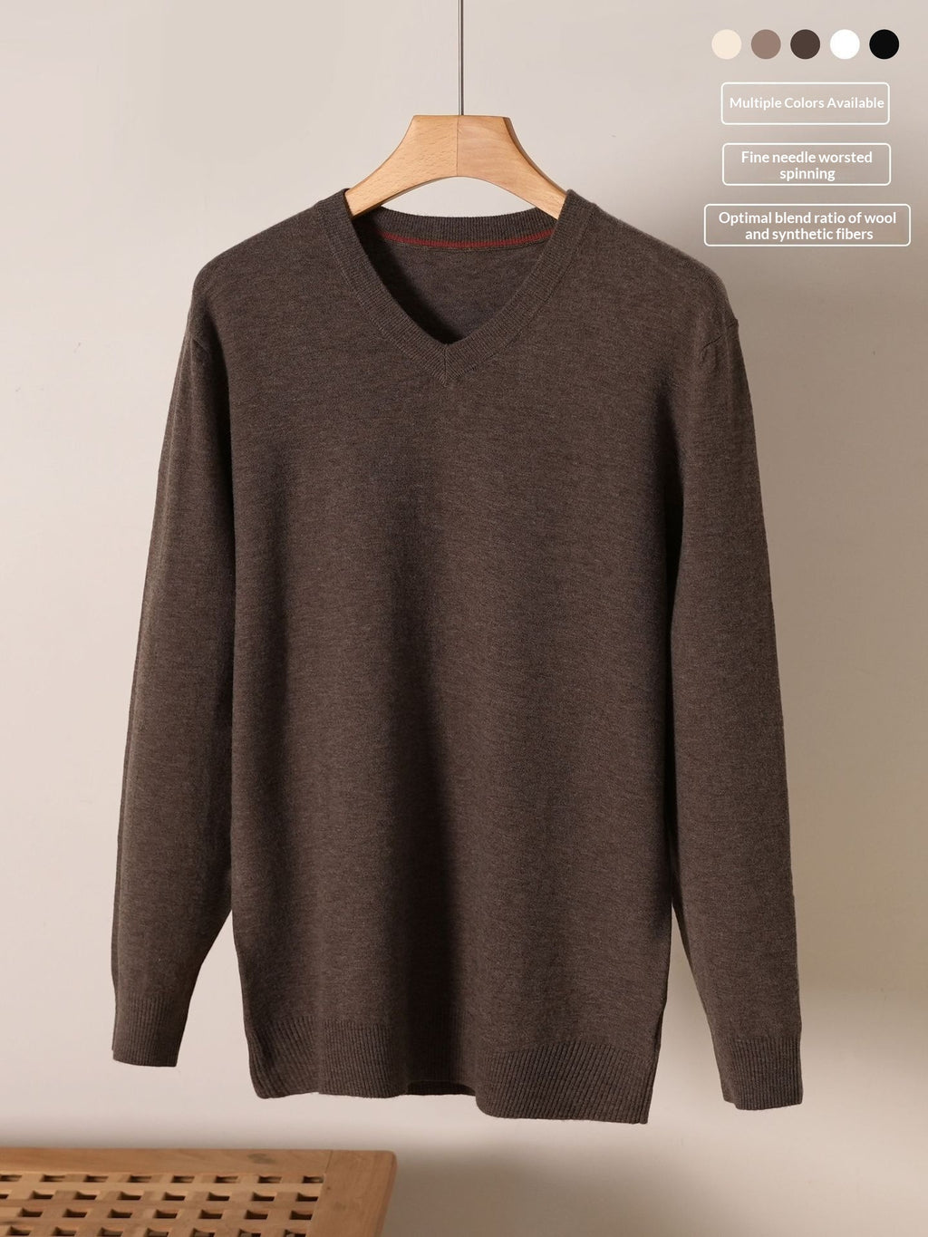 Men's V-Neck Wool Sweater Men's Pullover