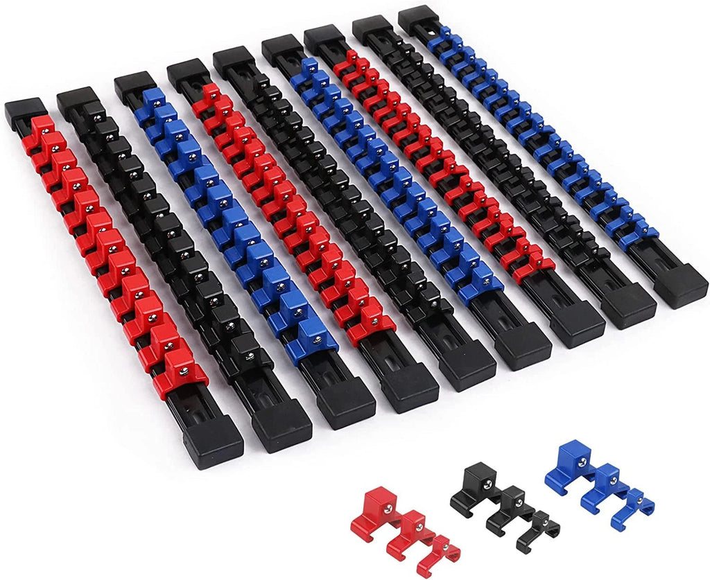 9PCS Support de rangement de rail de socket Set de rangement 1-2 en 3-8 en 1-4 en ABS