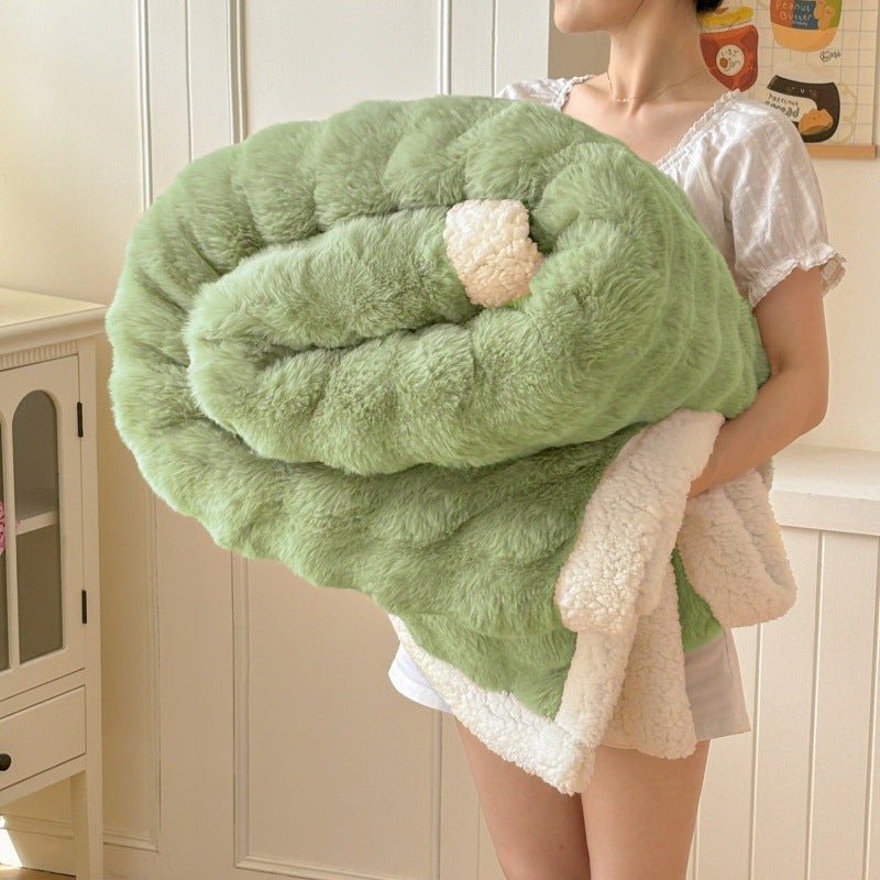Couverture double couche de bulle épaissée pour la chaleur