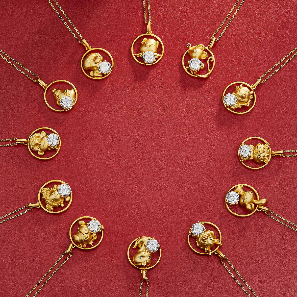 S925 Argent Sterling plaqué or 1ct D Couleur VVS1 Moissanite collier de tigre 5g chinois Zod