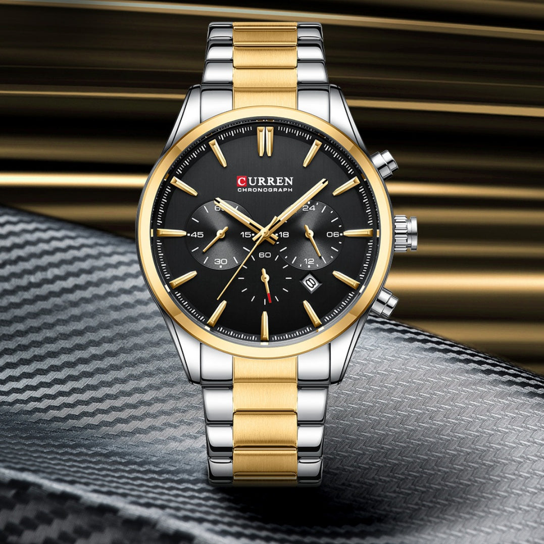 Montre Quartz multifonctions à six mains pour hommes