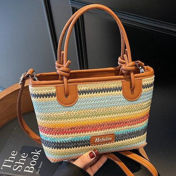 Vacances d'été style plage Straw Tote et Crossbody Bag