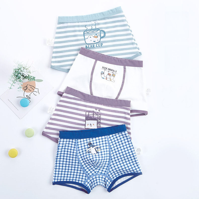 Cartoon Simple Coton Boxer pour Enfants