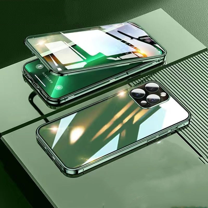 Boitier de téléphone Double face verre anti-dérapant All-inclusive Lens Magnetic Suction