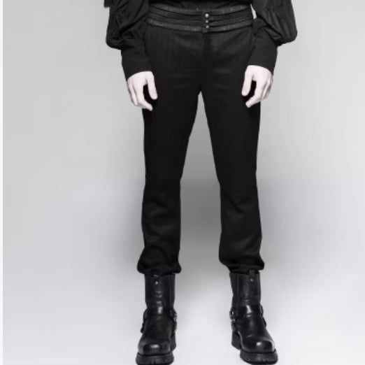 Noble Academy-Style costume formel Dark rayé hommes pantalons