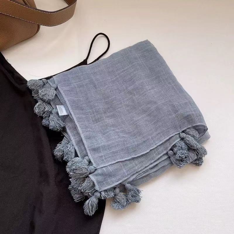 Artistic chic versatile long cotton scarf